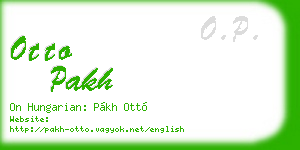 otto pakh business card