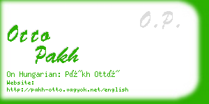 otto pakh business card